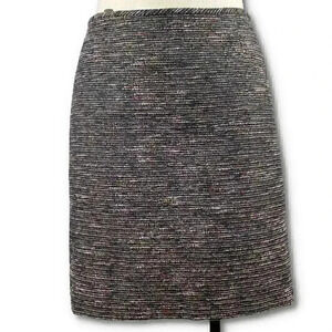 Tahari womens skirt size 14P multicolored metallic woven pencil career dog show